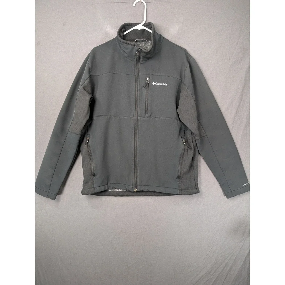 Columbia Mens Phurtec‎ II Softshell Jacket Gray Omni-Heat Fleece Lined Large